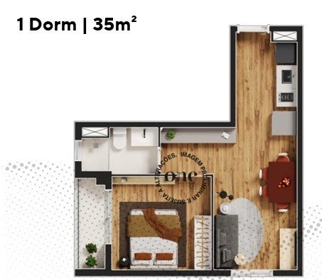 1 Dormitório | 35,25 m²  R2V  Rua Capote Valente, 544 – Pinheiros/SP